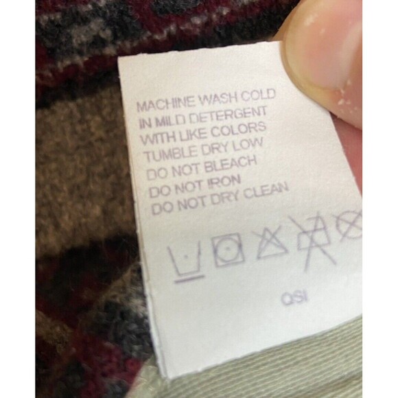 VTG Columbia Womens Small Maroon Grey Aztec Wool Fleece Zip Jacket USA 90s Y2K - Picture 10 of 12